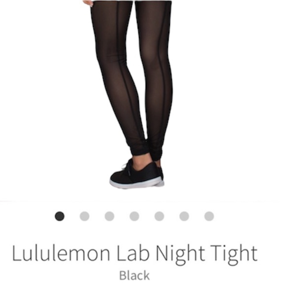 Lululemon Night Lab Black Tights /Leggings Mesh Back Size 8 approx RARE HTF